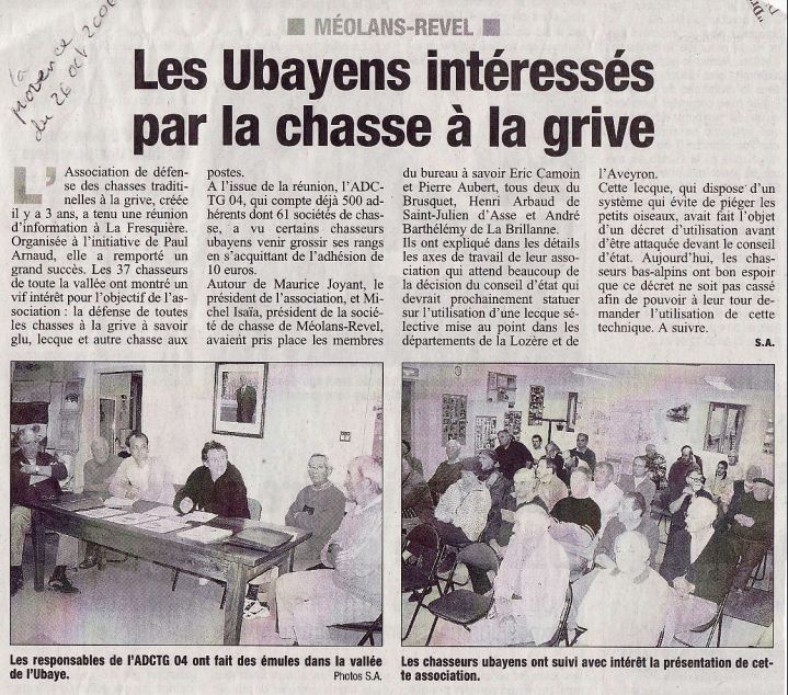 les ubayens interessés par la lecque