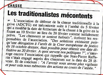 les traditionnalistes mécontents