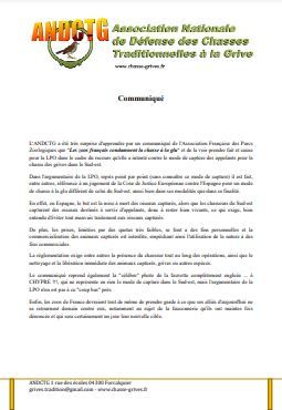 communiqué de l'andctg