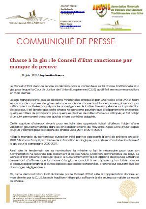 communique glu le conseil d'état sanctionne